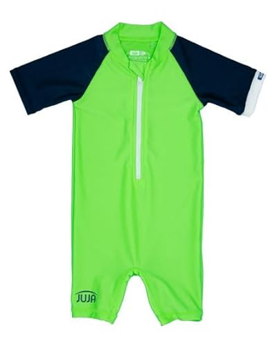 JUJA - UV-Badeanzug mit kurzen Ärmeln für Babys - Hoch visuell - UPF50+ - Cool Coconut Club - Neon Limone von JUJA