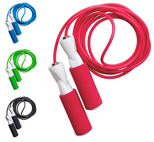 JUMP ROPE Profi Springseil mit Qualitäts Kugellager, Länge einstellbar für Kinder und Erwachsene, Speed Rope mit Tasche, rot weiß von JUMP ROPE