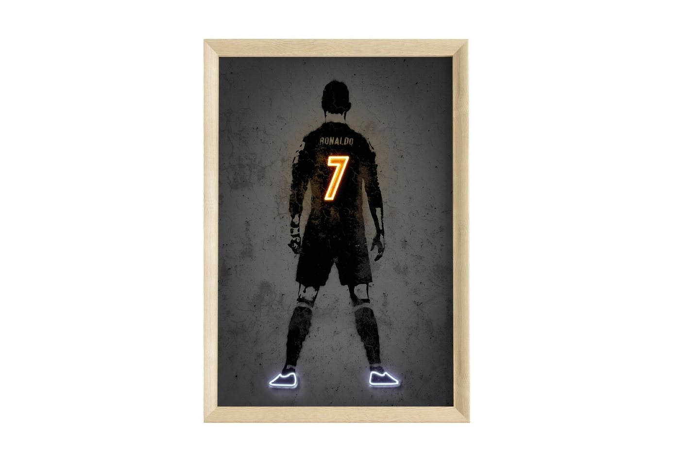 JUSTGOODMOOD Poster Premium ® Christiano Ronaldo Poster · Neon Effekt Nr 7 · ohne Rahmen von JUSTGOODMOOD
