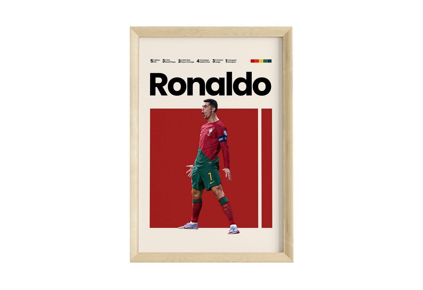 JUSTGOODMOOD Poster Premium ® Christiano Ronaldo Poster · Portugal Trikot · ohne Rahmen von JUSTGOODMOOD