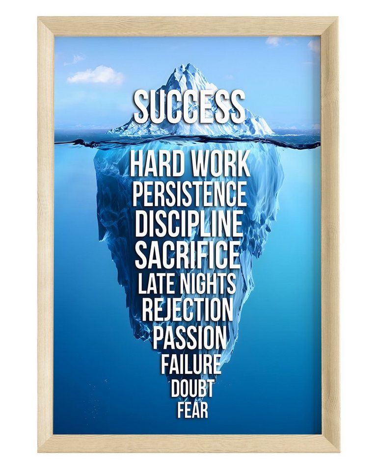JUSTGOODMOOD Poster Premium ® Eisberg Erfolg · Gletscher · Motivation · ohne Rahmen von JUSTGOODMOOD