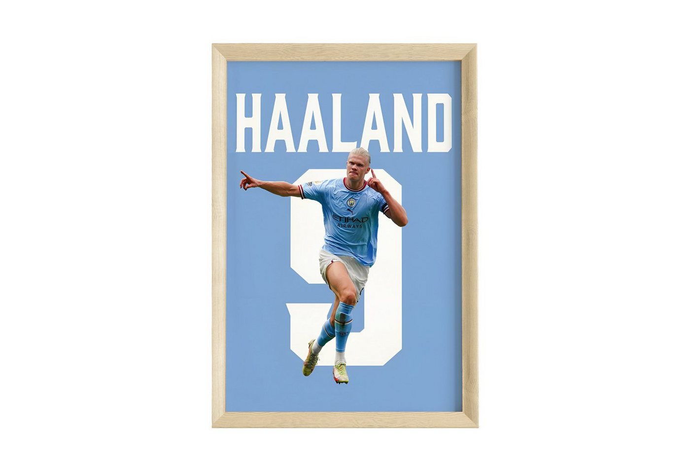 JUSTGOODMOOD Poster Premium ® Erling Haaland · Manchester City · Fußball · ohne Rahmen von JUSTGOODMOOD
