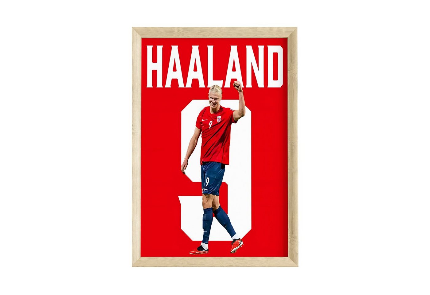 JUSTGOODMOOD Poster Premium ® Erling Haaland Norwegen · Fußball · ohne Rahmen von JUSTGOODMOOD
