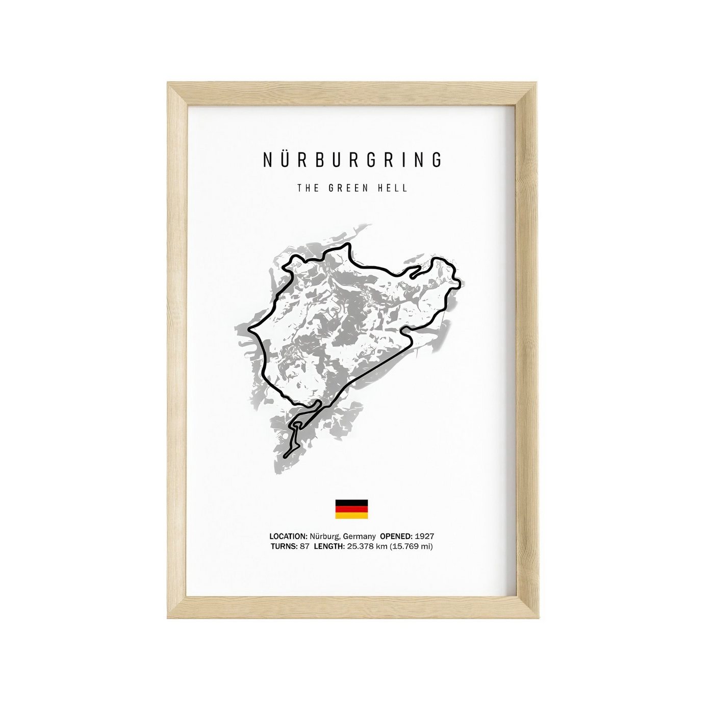 JUSTGOODMOOD Poster Premium ® Formel 1 Nürburgring Rennstrecke Poster · ohne Rahmen von JUSTGOODMOOD