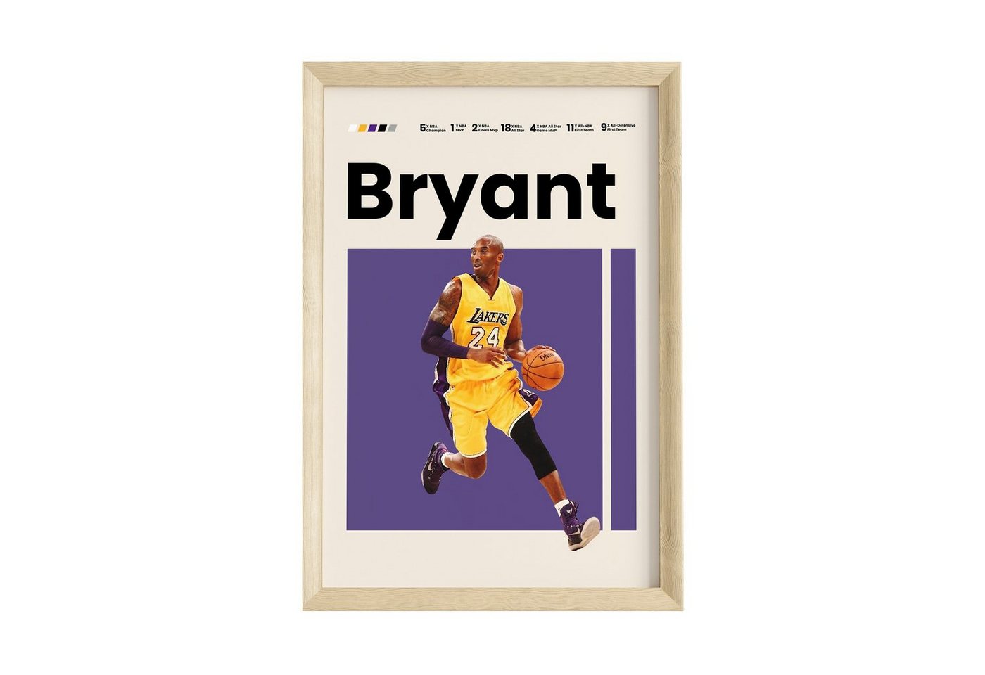 JUSTGOODMOOD Poster Premium ® Kobe Bryant · Basketball · ohne Rahmen von JUSTGOODMOOD