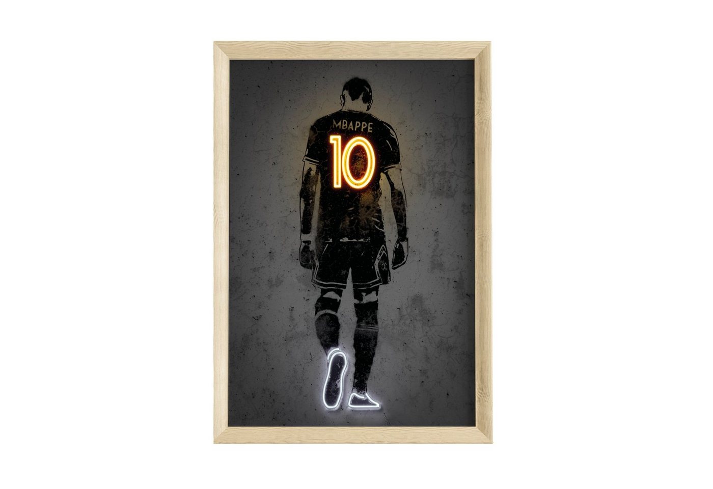 JUSTGOODMOOD Poster Premium ® Kylian Mbappe Fußball Poster· Neon Effekt · ohne Rahmen von JUSTGOODMOOD