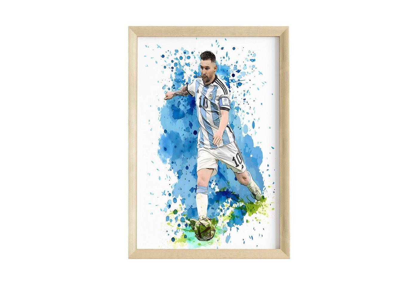 JUSTGOODMOOD Poster Premium ® Lionel Messi Fußball Poster · Wasserfarben · ohne Rahmen von JUSTGOODMOOD