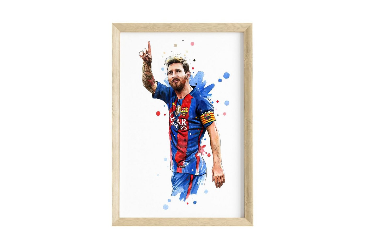 JUSTGOODMOOD Poster Premium ® Lionel Messi Fußball Poster ·Wasserfarben· ohne Rahmen von JUSTGOODMOOD