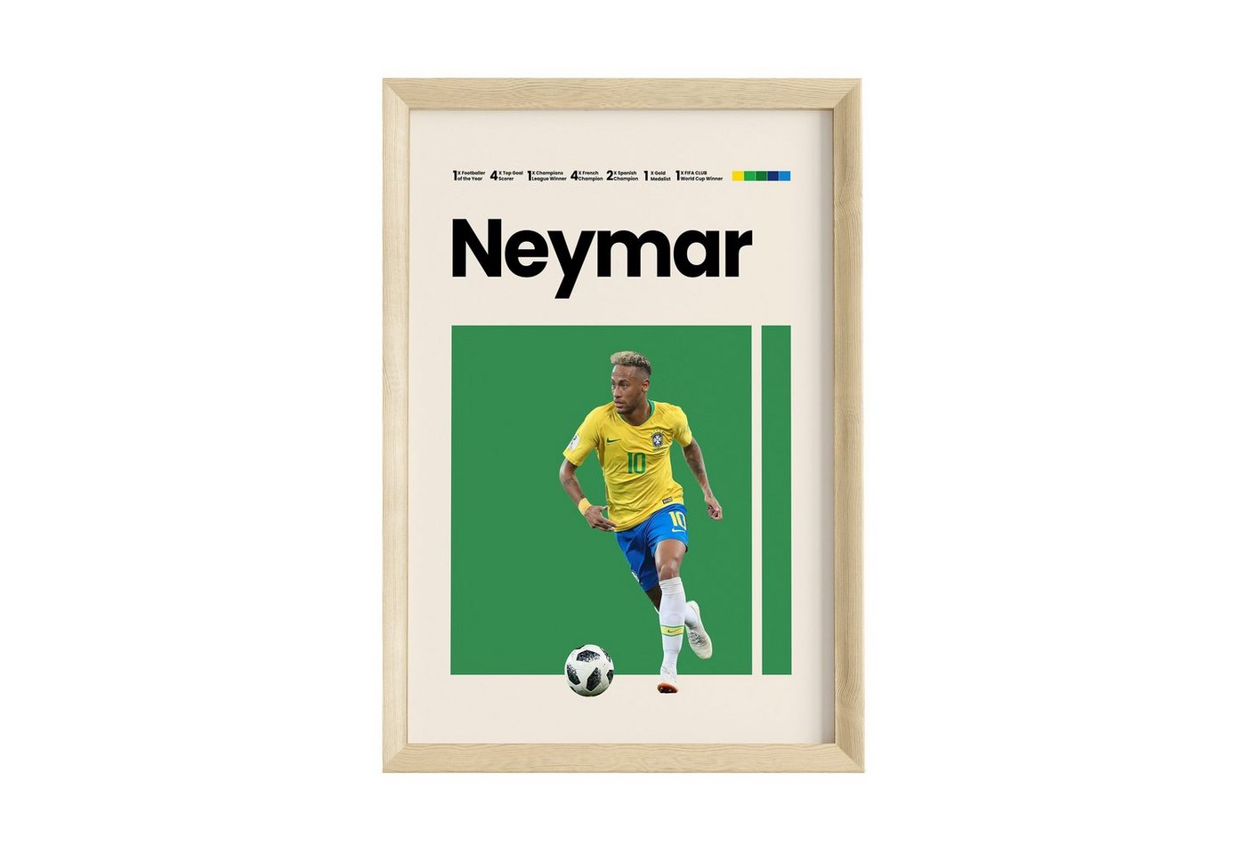 JUSTGOODMOOD Poster Premium ® Neymar Junior Brasilien · Fußball · ohne Rahmen von JUSTGOODMOOD
