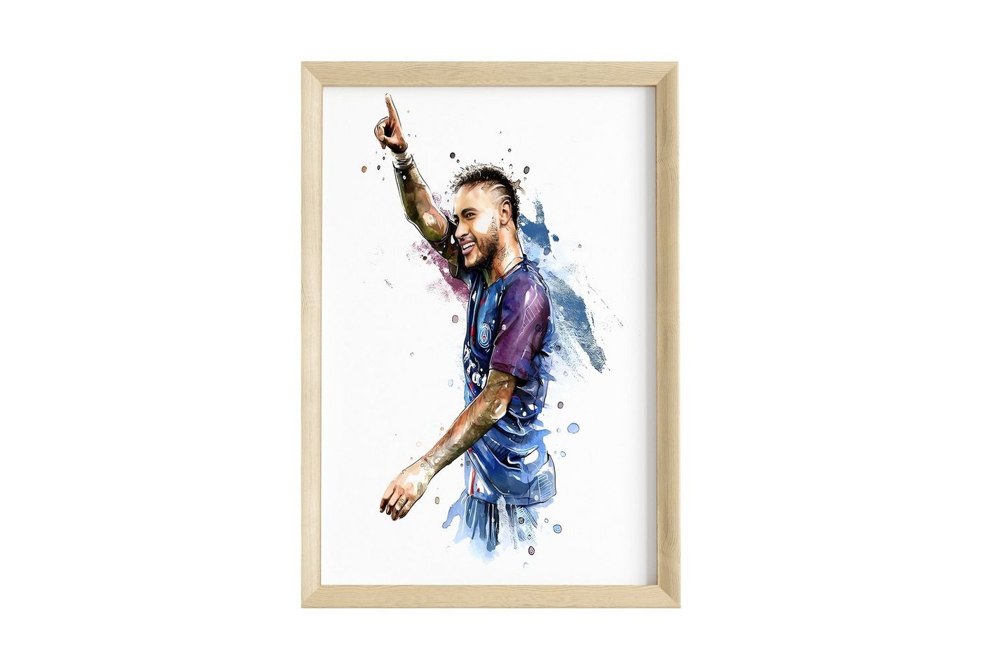 JUSTGOODMOOD Poster Premium ® Neymar Junior Fußball Poster · Wasserfarben · ohne Rahmen von JUSTGOODMOOD