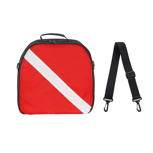 JUSTOOP Tauchregler-Tasche, Tauchregler-Schutztaschen mit doppelt verschließbaren Reißverschlüssen, Tragetasche für Tauchregler mit verstellbarem Schultergurt, Tauchflaggenmuster-Design von JUSTOOP