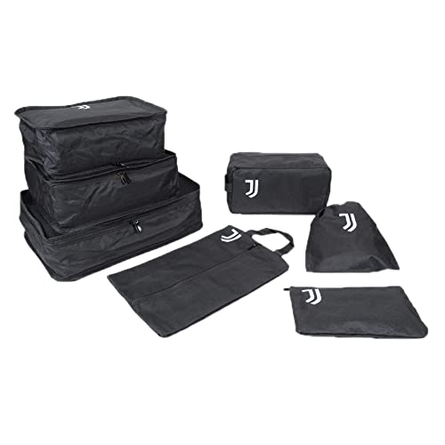 Organize Koffer-Set mit 7 Teilen, offizielles Produkt von JUVENTUS, Schwarz, Organizer-Set für Ordnung im Koffer von JUVENTUS