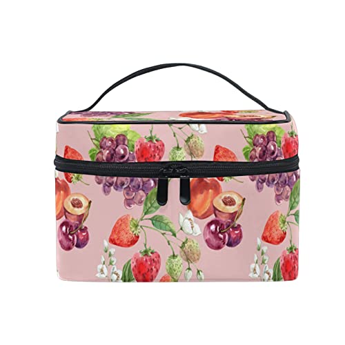 Art Cute Strawberry Fruit Make-up-Tasche für Damen, Kosmetiktasche, Kulturbeutel, Zug, Siehe Abbildung, Einheitsgröße, Rucksack, Rucksäcke von JUZGTSIT
