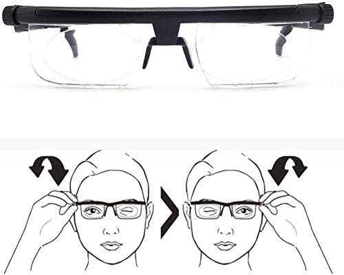 JWCN Verstellbare Brille - Sofort 20/20 Vision - Weitsichtig Weitsichtig - Computer + Lesen + Fahren mit Brille mit variablem Fokus - Für Männer Frauen Uptodate von JWCN