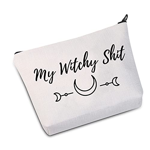 JXGZSO Kosmetiktasche mit Aufschrift "My Witchy Shit" und "Witchy Shit", My Witchy Shit White, von JXGZSO