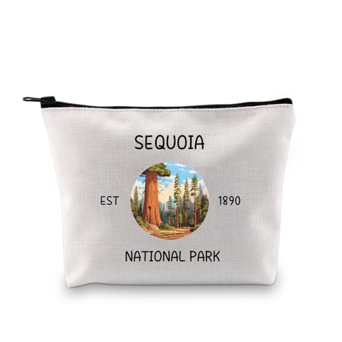 JXGZSO Sequoia Make-up-Tasche, Motiv: Nationalpark, Bergsteiger, Geschenk, Sequoia, Reise-Make-up-Tasche, Abenteuertasche, Wandern, Geschenk, Bergliebhaber, Sequoia National Park Make-up-Tasche von JXGZSO