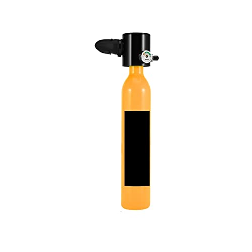 JXIYUO Tauchflasche 0,5 l Tauchausrüstung/Ausrüstungsflasche Sauerstoffflasche Tauchset Schnorchelset Unterwasser-Lufttank Handpumpe Sanfter atmen (Farbe: Gelb, Größe: A) von JXIYUO