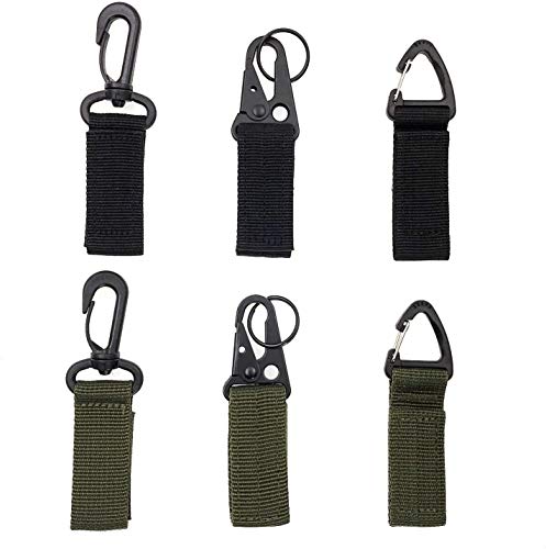 JZK 6 x Taktische Rucksack Clip Haken, Taktische Weste Gürtel Karabinerhaken, Gurtband aus Nylon mit Haken für Arbeitsgurt von JZ