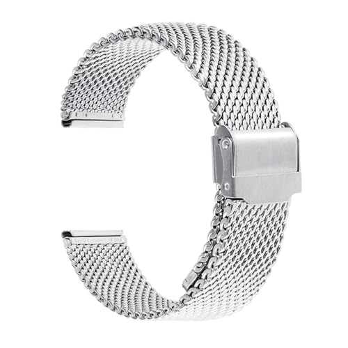 JZWCHQ 1,0 Mailanese Mesh Loop Edelstahl -Uhrenbandarmband 18 mm 20 mm 22 mm 24 mm Armband 3 mm Dicke Gurtbandbänder von JZWCHQ