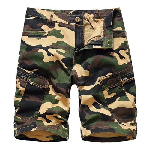 Herren Cargo Shorts Camouflage Freizeit Männer Kurze Hose Lose Fit Baumwolle Bermuda Camo Shorts Sommer von Jabidoos