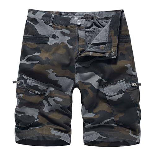 Herren Cargo Shorts Camouflage Freizeit Männer Kurze Hose Lose Fit Baumwolle Bermuda Camo Shorts Sommer von Jabidoos