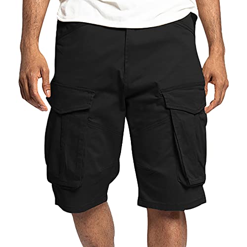 Herren-Shorts Kurze Hosen Herren Cargo Sommer Baumwolle Chino Shorts Freizeithose Elastische Taille Mit 6 Taschen Große Größe von Jabidoos