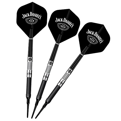 Jack Daniel's Offiziell lizenziertes Dart-Set mit weicher Spitze, 90 % Wolfram, schwarzes Titan, 20 g (D9879) von Jack Daniel's