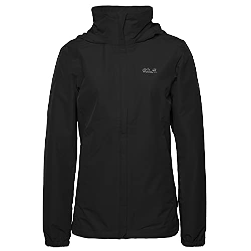 Jack Wolfskin Damen Stormy Point Jacket W atmungsaktive Regenjacke, Schwarz (Black), M von Jack Wolfskin