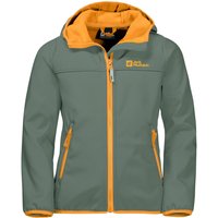 Jack Wolfskin Fourwinds Jacket Kids Softshelljacke Kinder 164 dark green / orange dark green / orange von Jack Wolfskin