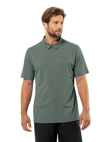 Jack Wolfskin Herren DELGAMI Polo M T-Shirt, Hedge Green, XL von Jack Wolfskin