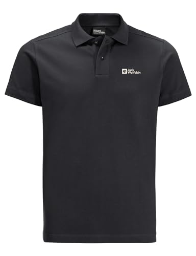 Jack Wolfskin Herren Essential Polo M T-Shirt, Black, L von Jack Wolfskin