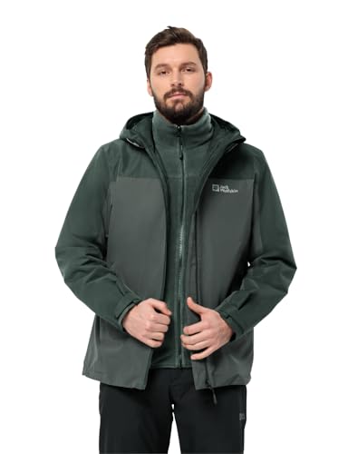 Jack Wolfskin Herren Taubenberg 3in1 Jkt M, Slate Green, 3XL EU von Jack Wolfskin