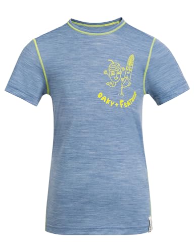 Jack Wolfskin Jungen Merino Graphic T K T-Shirt, Elemental Blue, 116 cm von Jack Wolfskin