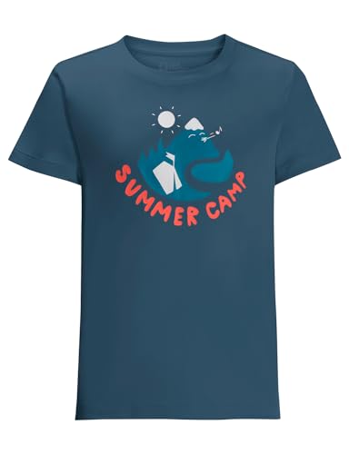 Jack Wolfskin Jungen Summer Camp T K T-Shirt Shortsleeve, Dark sea, 92 von Jack Wolfskin