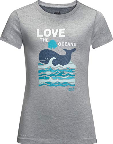 Jack Wolfskin Kinder Ocean T-Shirt, Slate Grey, 128 von Jack Wolfskin