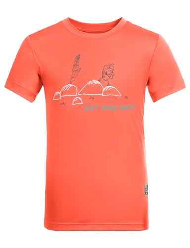Jack Wolfskin Mädchen Out and About T Kids T-Shirt, digital orange, 128 cm von Jack Wolfskin