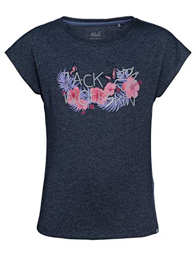 Jack Wolfskin Mädchen T-Shirt Brand, Midnight Blue, 128, 1607261-1910128 von Jack Wolfskin