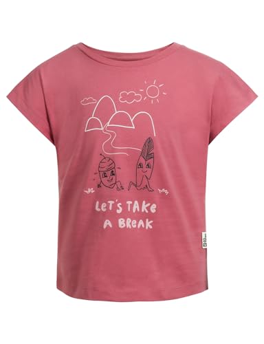 Jack Wolfskin Mädchen TAKE A Break T G T-Shirt, Soft pink, 128 cm von Jack Wolfskin