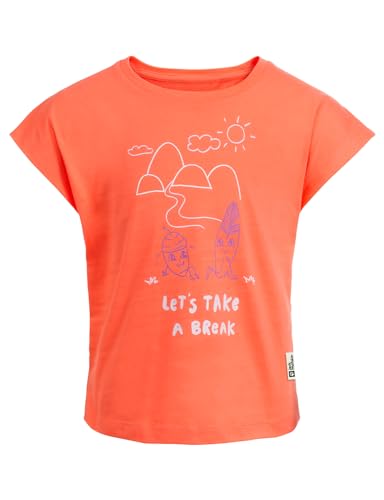 Jack Wolfskin Mädchen TAKE A Break T G T-Shirt, digital orange, 176 cm von Jack Wolfskin