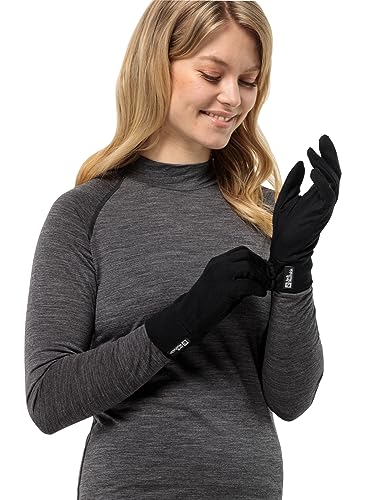 Jack Wolfskin Unisex Merino Glove Handschuh, Black, L von Jack Wolfskin