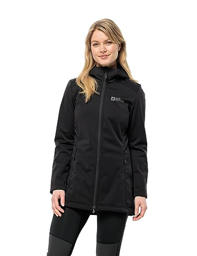 Jack Wolfskin Damen WINDHAIN Coat W Softshellmantel, Black, 46 von Jack Wolfskin