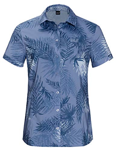 Jack Wolfskin Women's Sonora Palm Shirt Short Sleeve, Medium, Dusk Blue All Over von Jack Wolfskin
