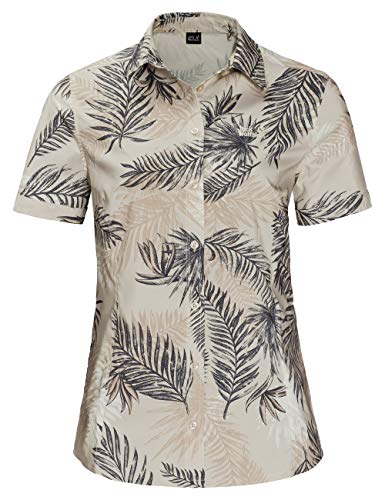 Jack Wolfskin Women's Sonora Palm Shirt Short Sleeve, Medium, Dusty Grey Allover von Jack Wolfskin