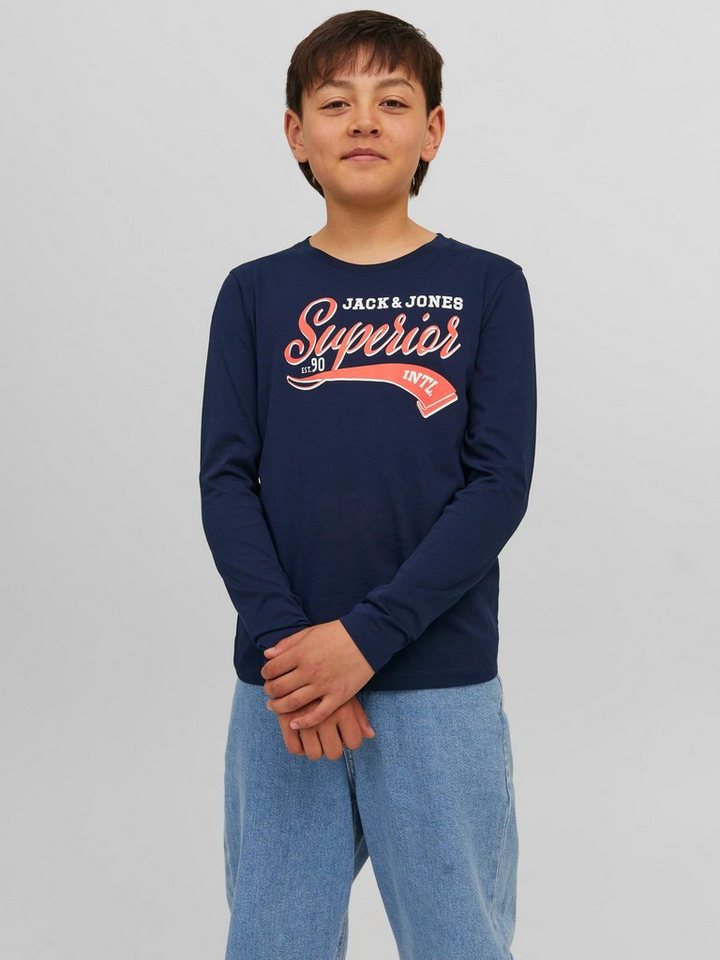 Jack & Jones Junior Langarmshirt JJELOGO TEE LS ONECK 2 COL AW23 NOOS JNR von Jack & Jones Junior