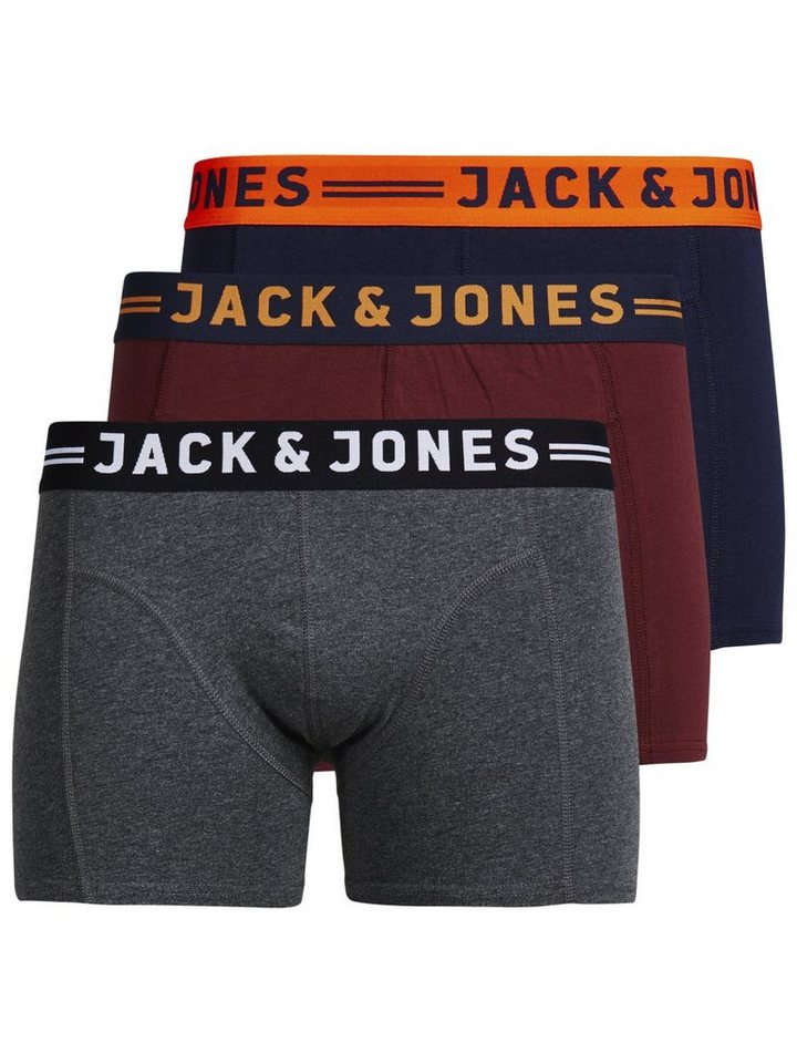 Jack & Jones Boxershorts Jack & Jones Boxer »JAC Lichfield Trunks« (3 Stück) mit kontrastfarbigem Bund von Jack & Jones