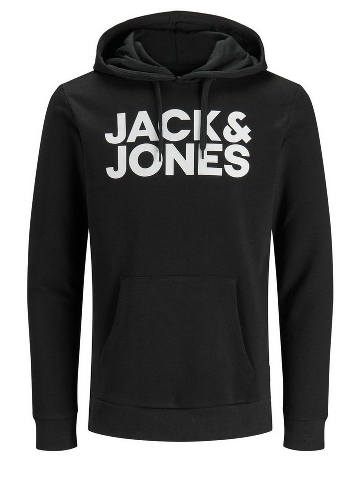 Jack & Jones Hoodie Sweat Hoodie Kapuzen Pullover Sweatshirt JJECORP (1-tlg) 3478 in Schwarz von Jack & Jones