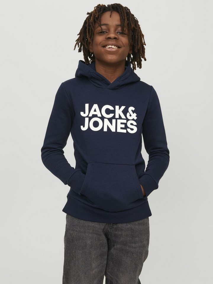 Jack & Jones Hoodie Logo Hoodie Kapuzen Pullover Sweater JJECORP 6502 in Navy von Jack & Jones
