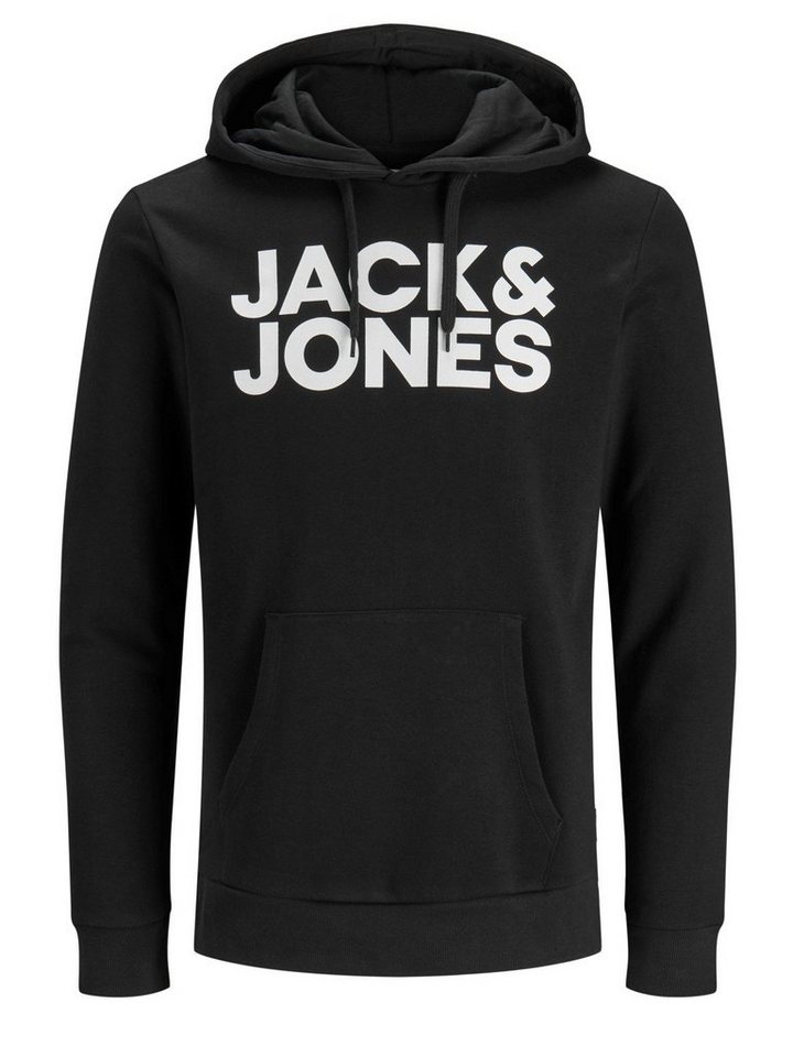 Jack & Jones Kapuzenpullover Herren Hoodie JJECORP Regular Fit Logoprint Sweatshirt mit Kängurutasche von Jack & Jones