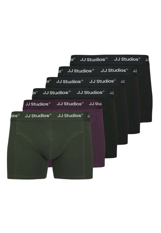 Jack & Jones Retro Boxer 6er Pack Soho (Spar-Set, 6-St) Retro Short / Pant - Baumwolle - ohne Eingriff - Atmungsaktiv von Jack & Jones