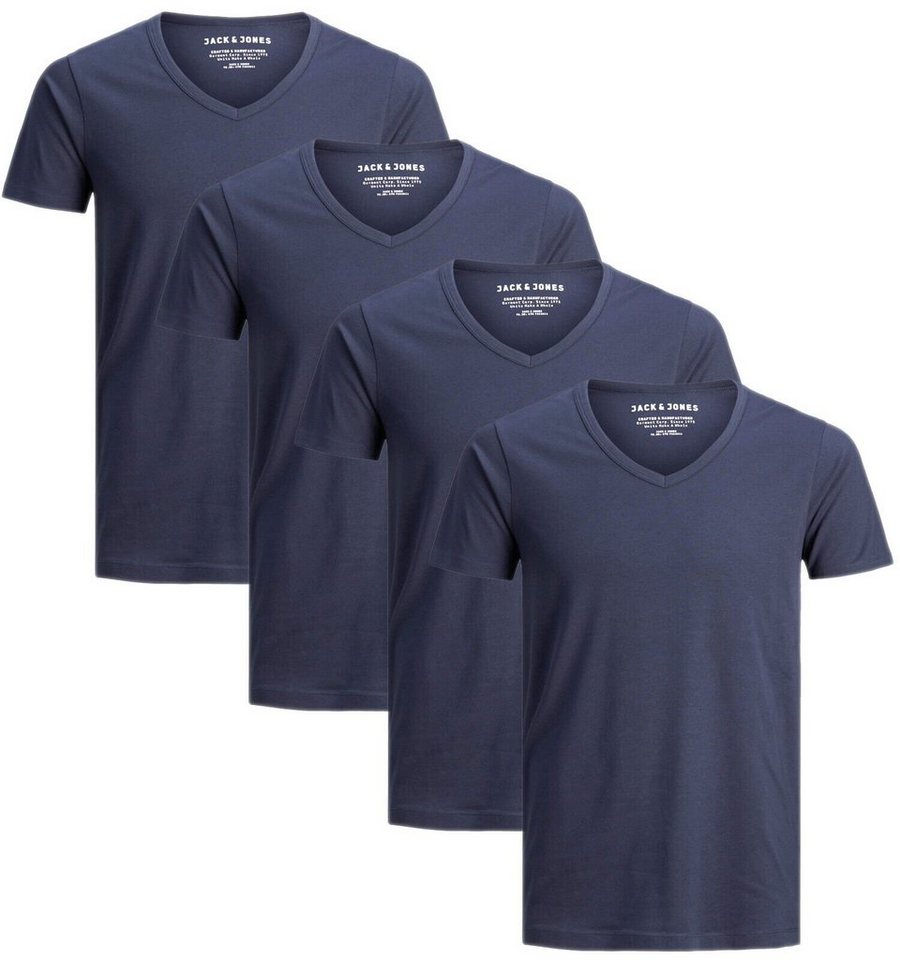 Jack & Jones T-Shirt (Spar Set, 4er-Pack) Basic Shirts, mit V-Ausschnitt von Jack & Jones